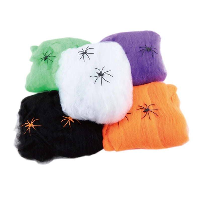 Halloween Spider Web Decoration β Stretchy Artificial Cobweb for Haunted House, Party & Bar Decor