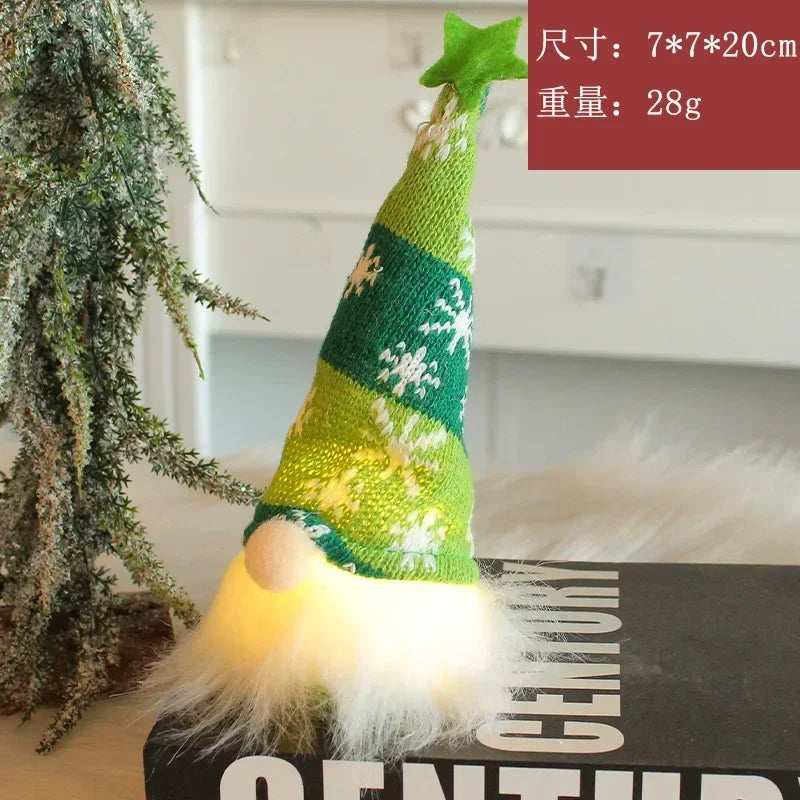 Christmas Faceless Gnome Doll – LED Light Plush Knitting Ornament for Holiday Decor