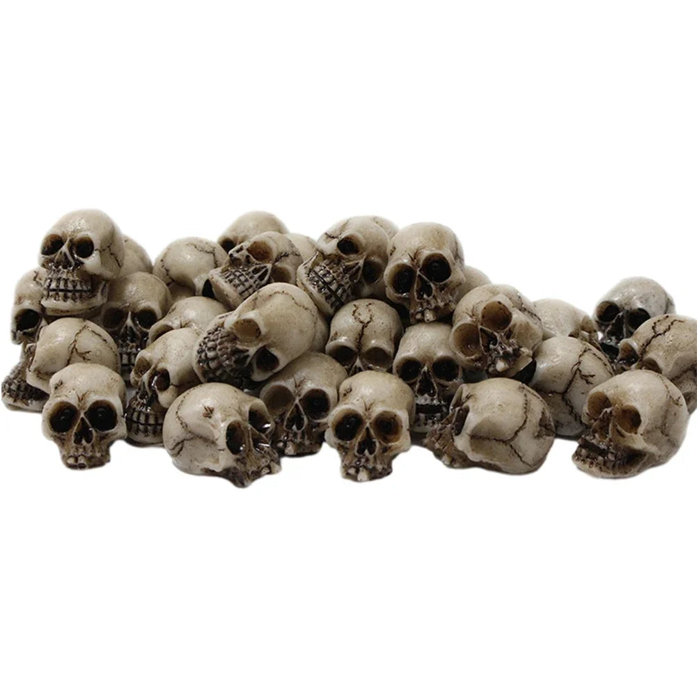 20Pcs Gothic Skull Sculptures – Halloween Skeleton Ornaments for Home, Garden & Party Décor