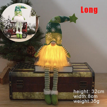 Christmas Faceless Gnome Doll – LED Light Plush Knitting Ornament for Holiday Decor