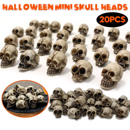 20Pcs Gothic Skull Sculptures – Halloween Skeleton Ornaments for Home, Garden & Party Décor