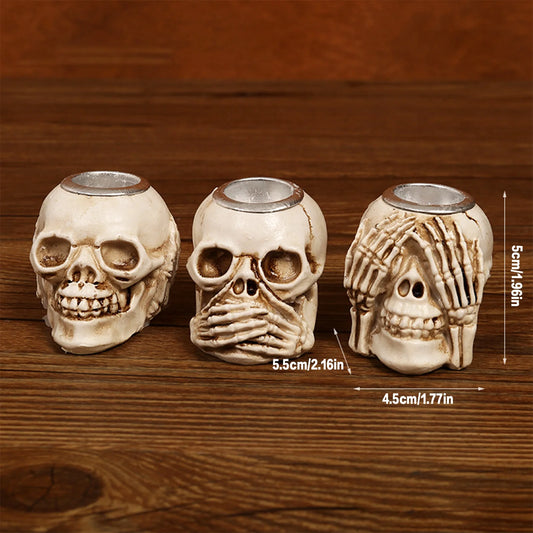 Halloween Skull Candlestick – Creepy Gothic Tealight Holder for Party & Home Decor