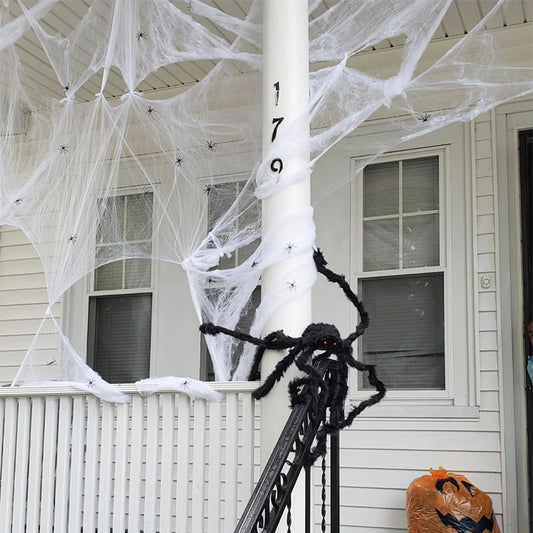 Halloween Spider Web Decoration – Stretchy Artificial Cobweb for Haunted House, Party & Bar Decor