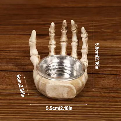 Halloween Skull Candlestick – Creepy Gothic Tealight Holder for Party & Home Decor