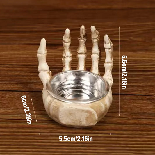 Halloween Skull Candlestick – Creepy Gothic Tealight Holder for Party & Home Decor